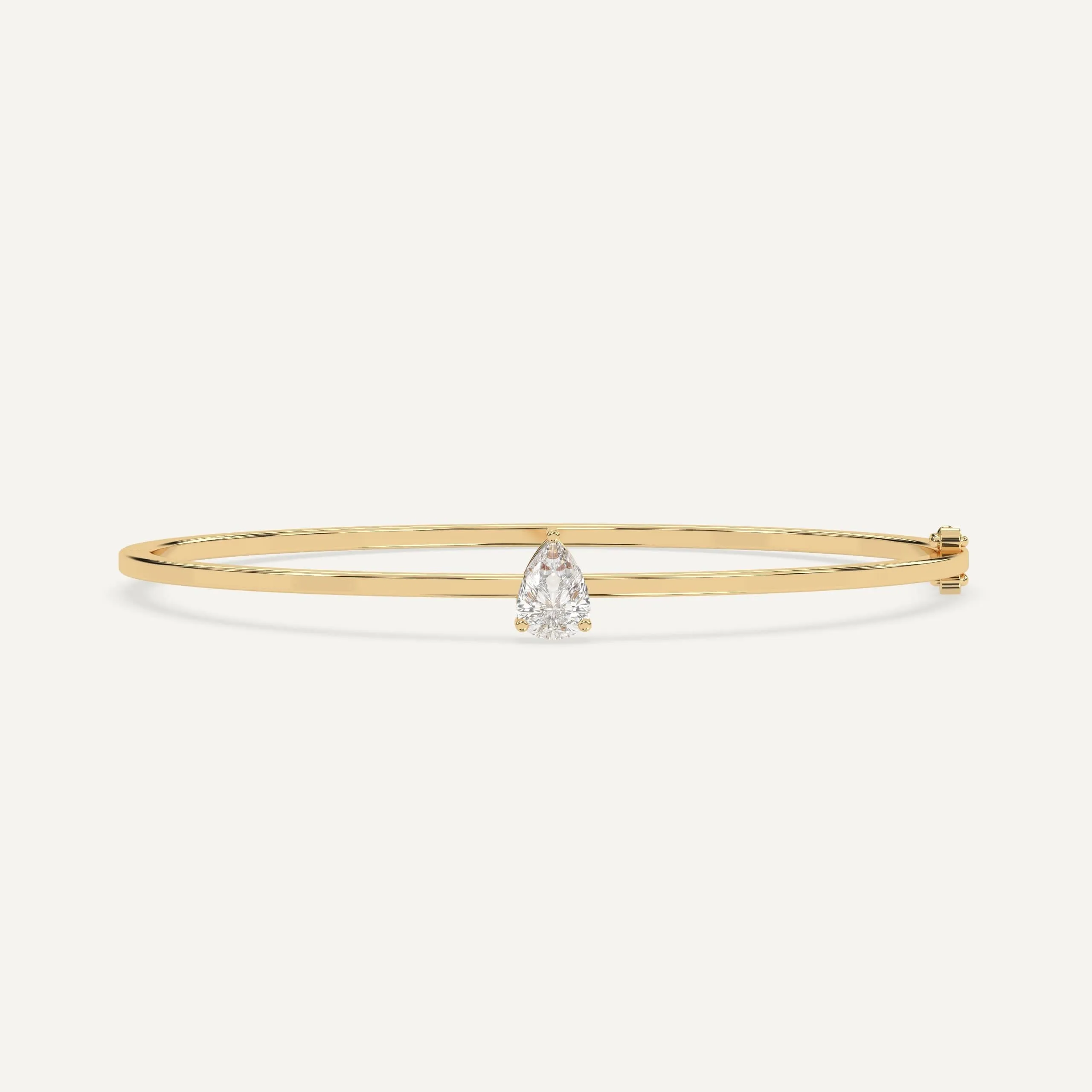 1 carat Pear Diamond Solitaire, Bangle Bracelet