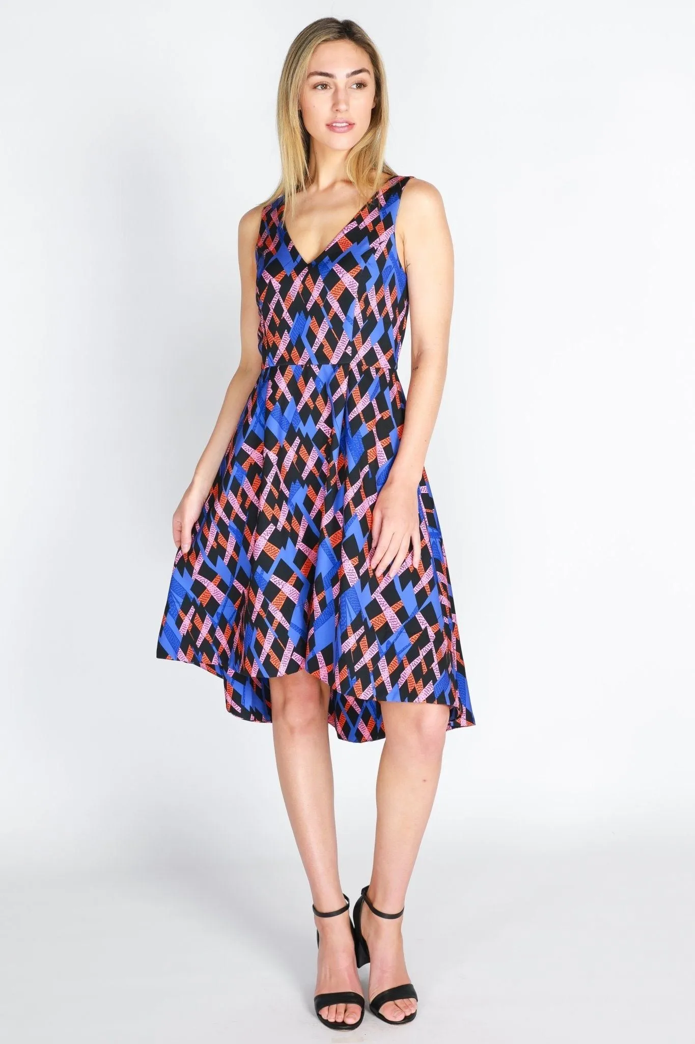 3rd Love V-Neck Midi Dress in Abstract Print