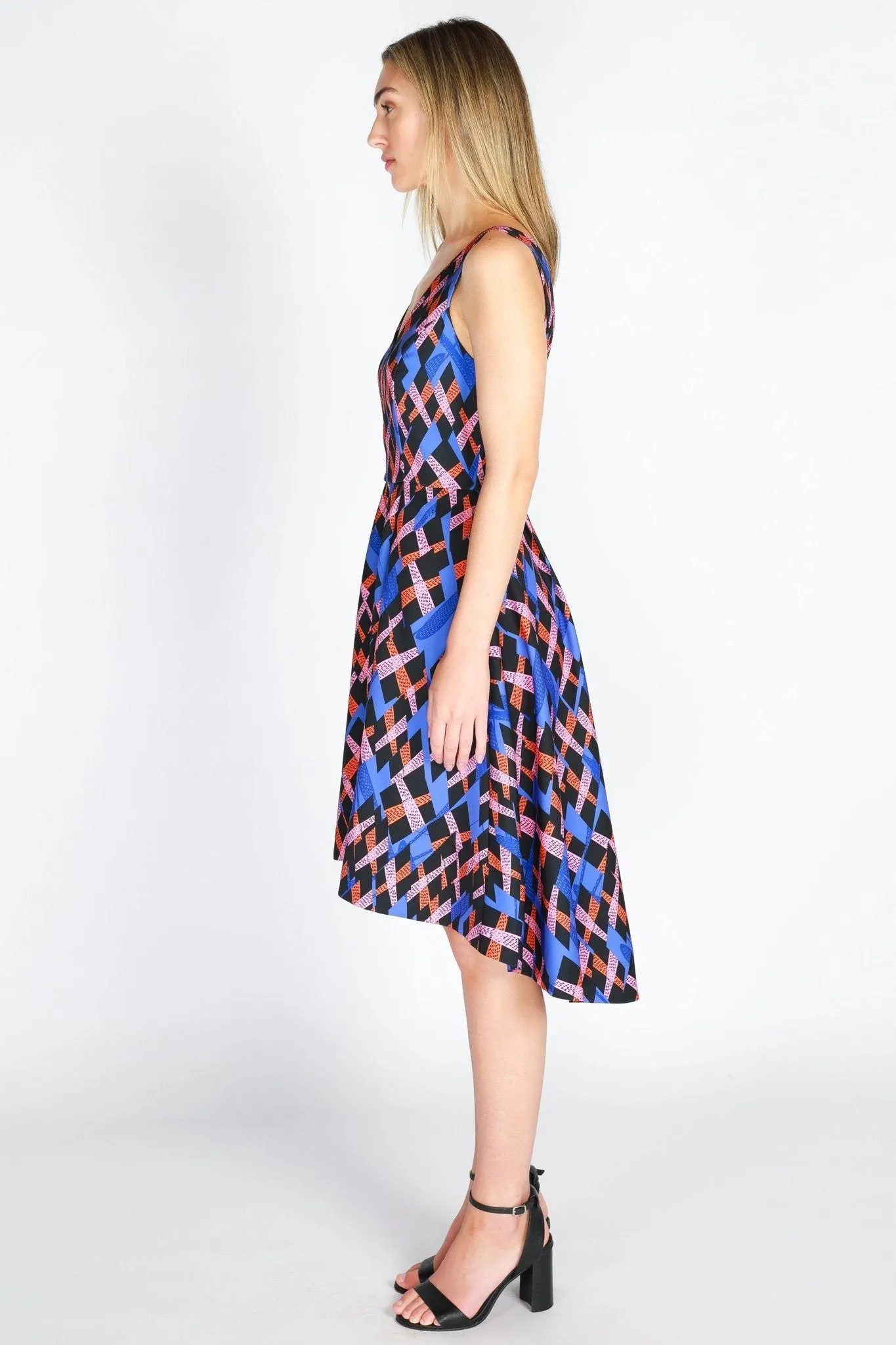 3rd Love V-Neck Midi Dress in Abstract Print