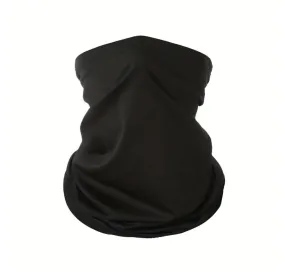 Adult Unisex Neck Scarf, Shield, Gaiter, Balaclava, Elastic Face Mask - Black