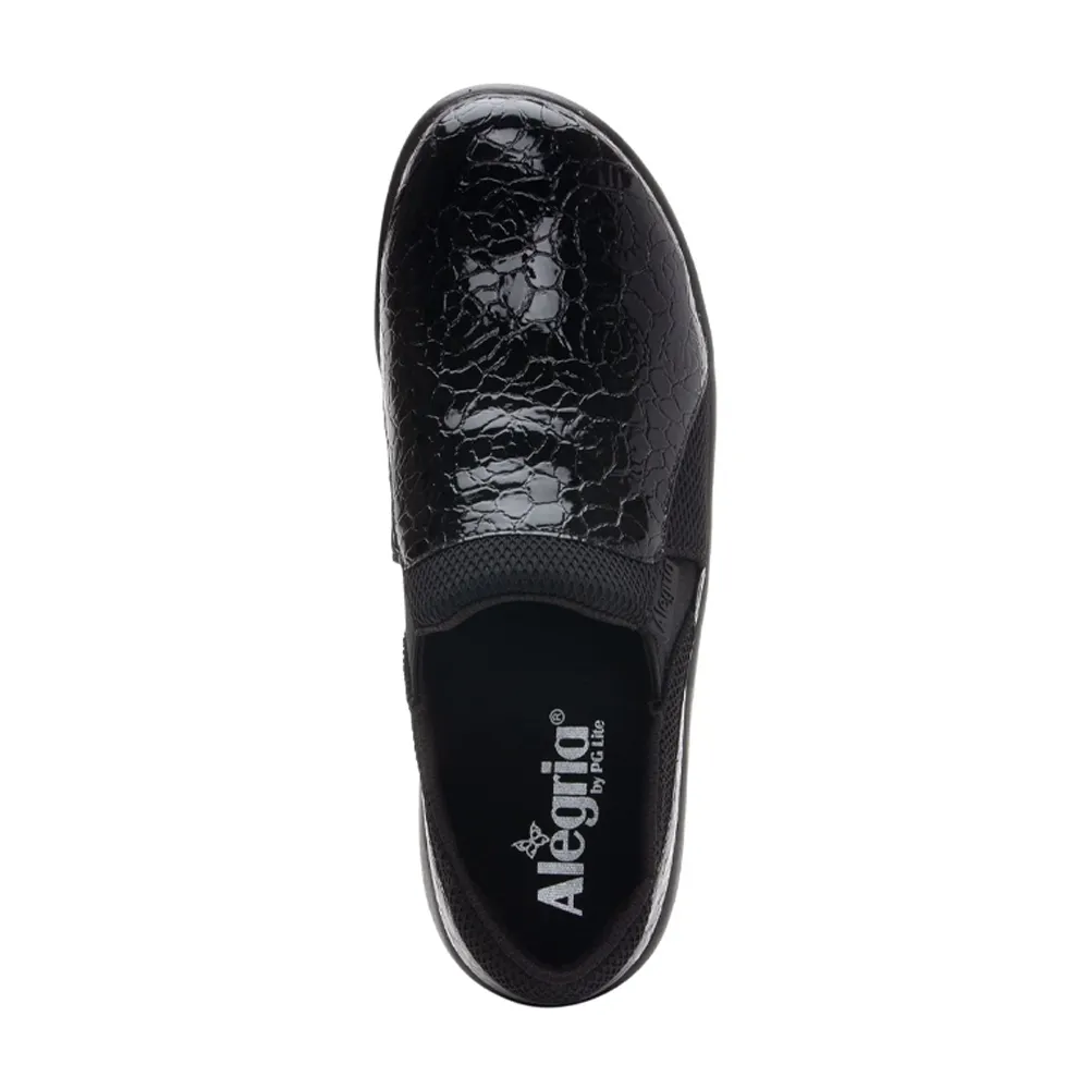 Alegria Duette Slip-On Shoe Flourish Black Patent (Women's)