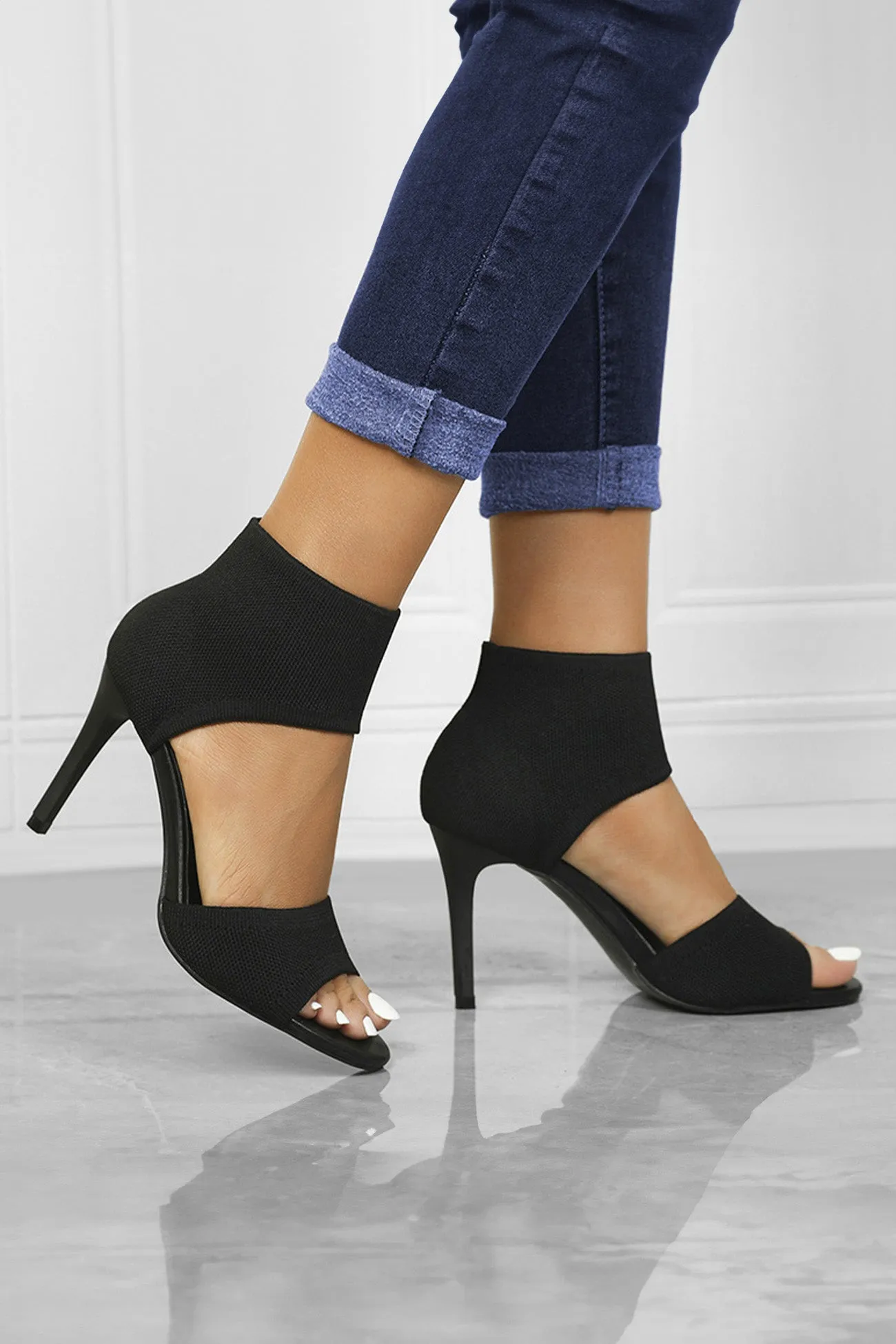 Amozae-Ankle Strap High Heel Fish Mouth Sandals