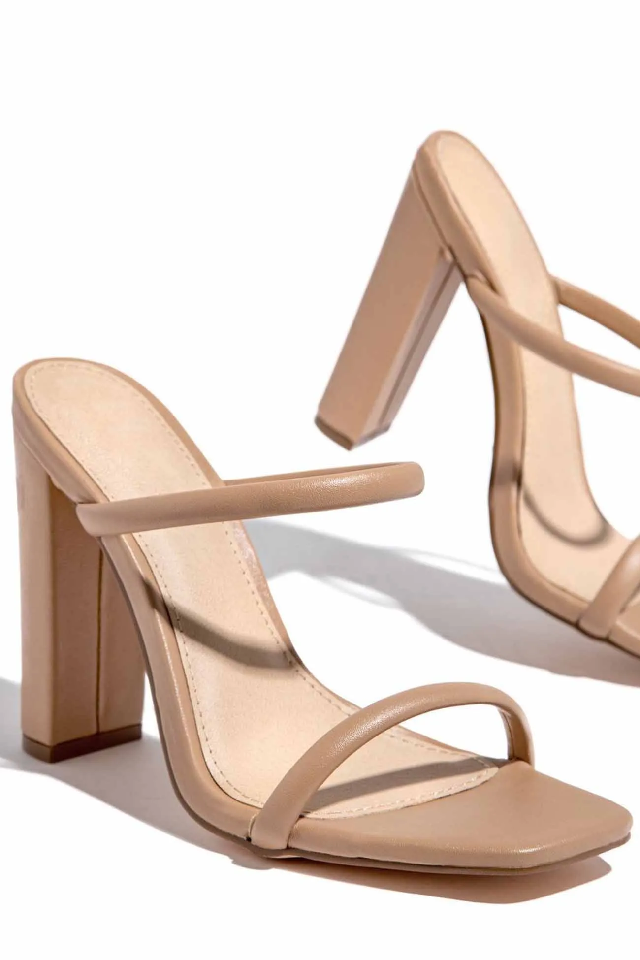 Amozae-Solid Color Block Heel High Heel Sandals