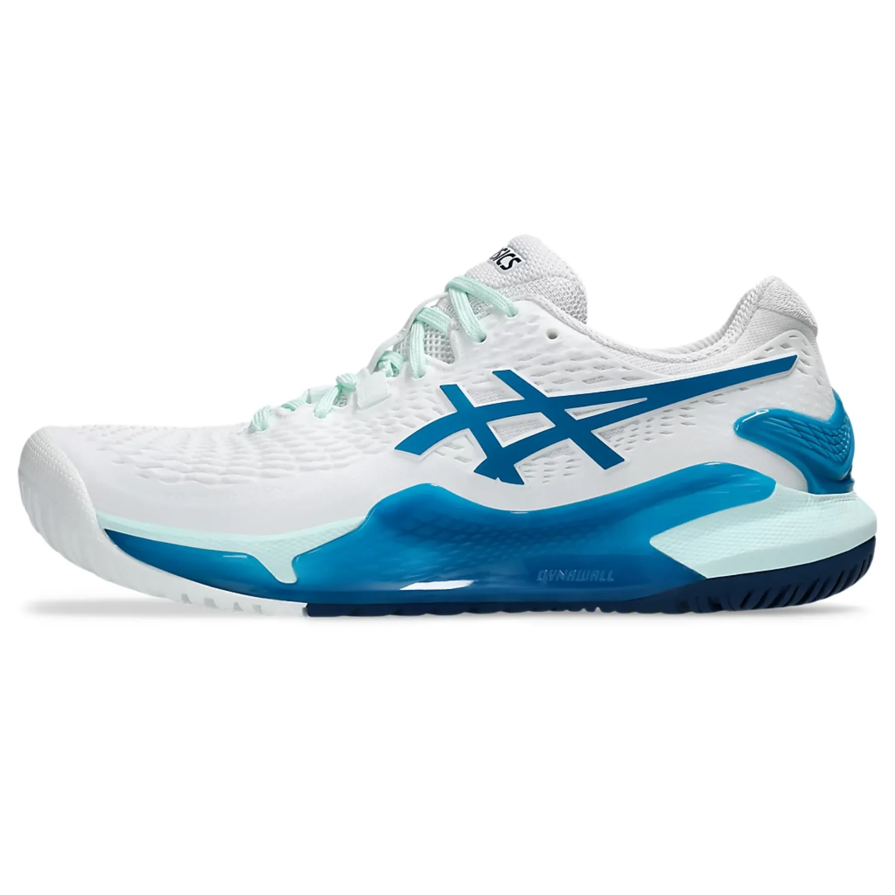 Asics Gel-Resolution 9 Womens Teal Blue/White Tennis Shoes for Optimum Performance