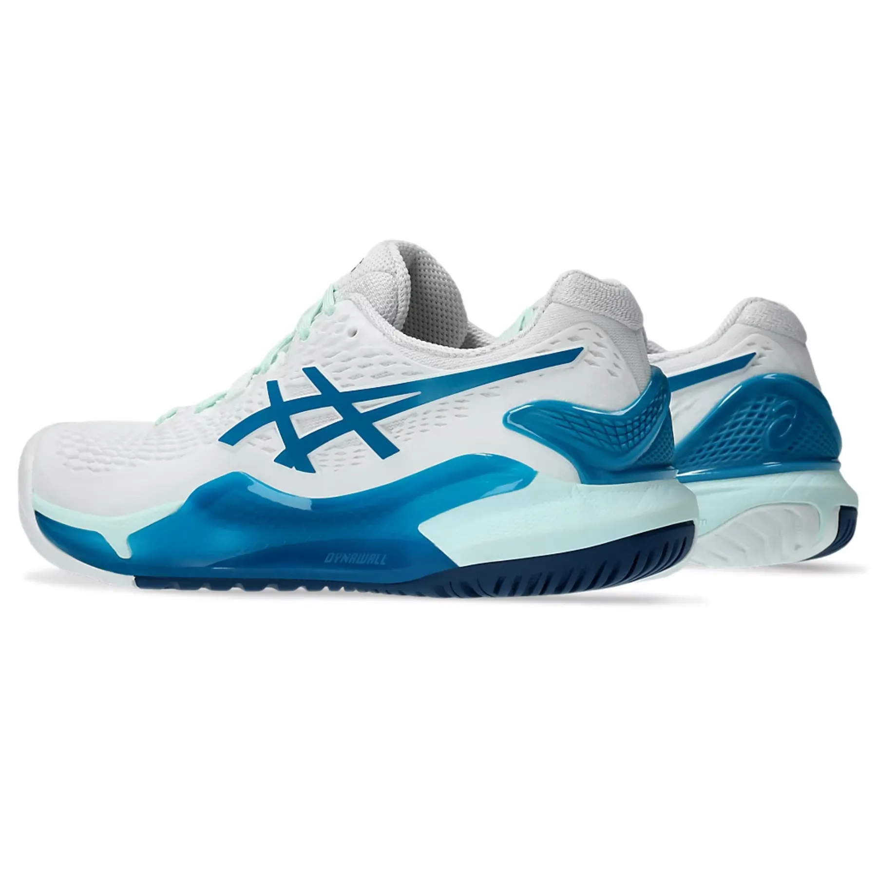 Asics Gel-Resolution 9 Womens Teal Blue/White Tennis Shoes for Optimum Performance