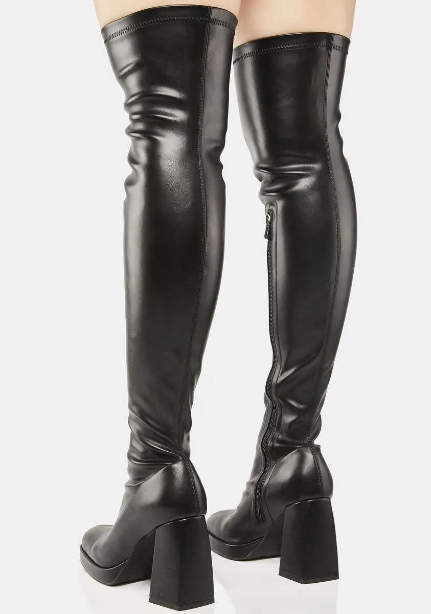 Black Aviva Knee High Boots