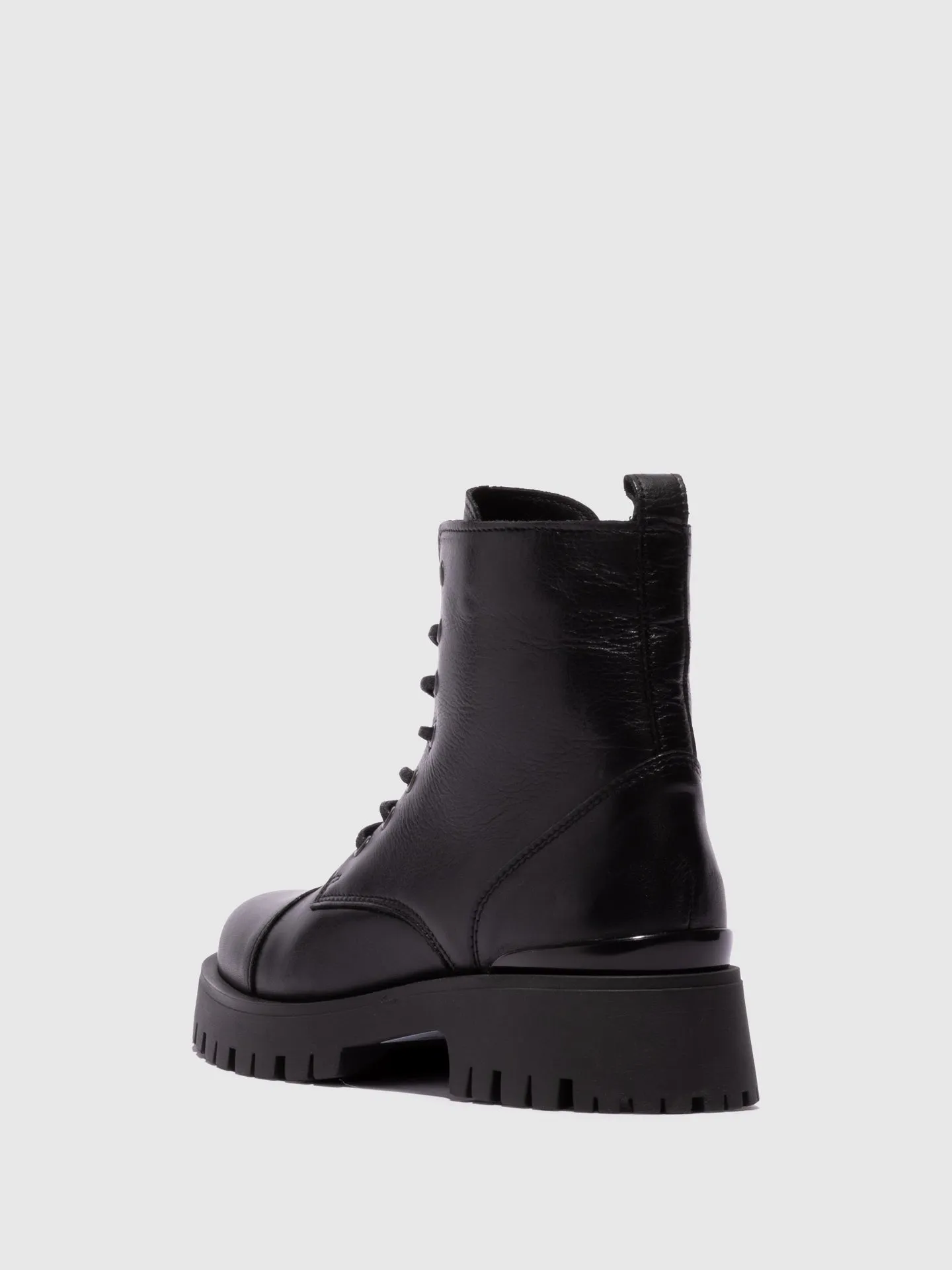 Black Lace-up Ankle Boots