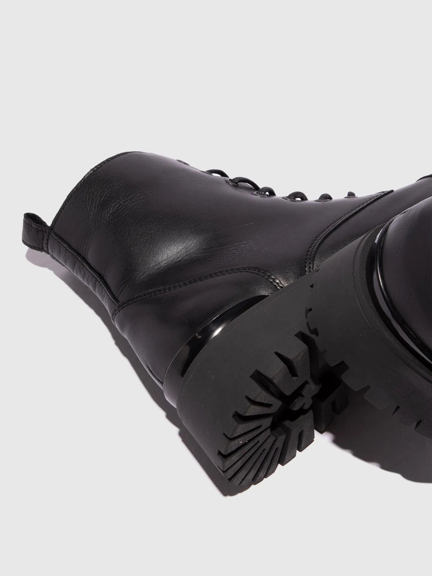 Black Lace-up Ankle Boots