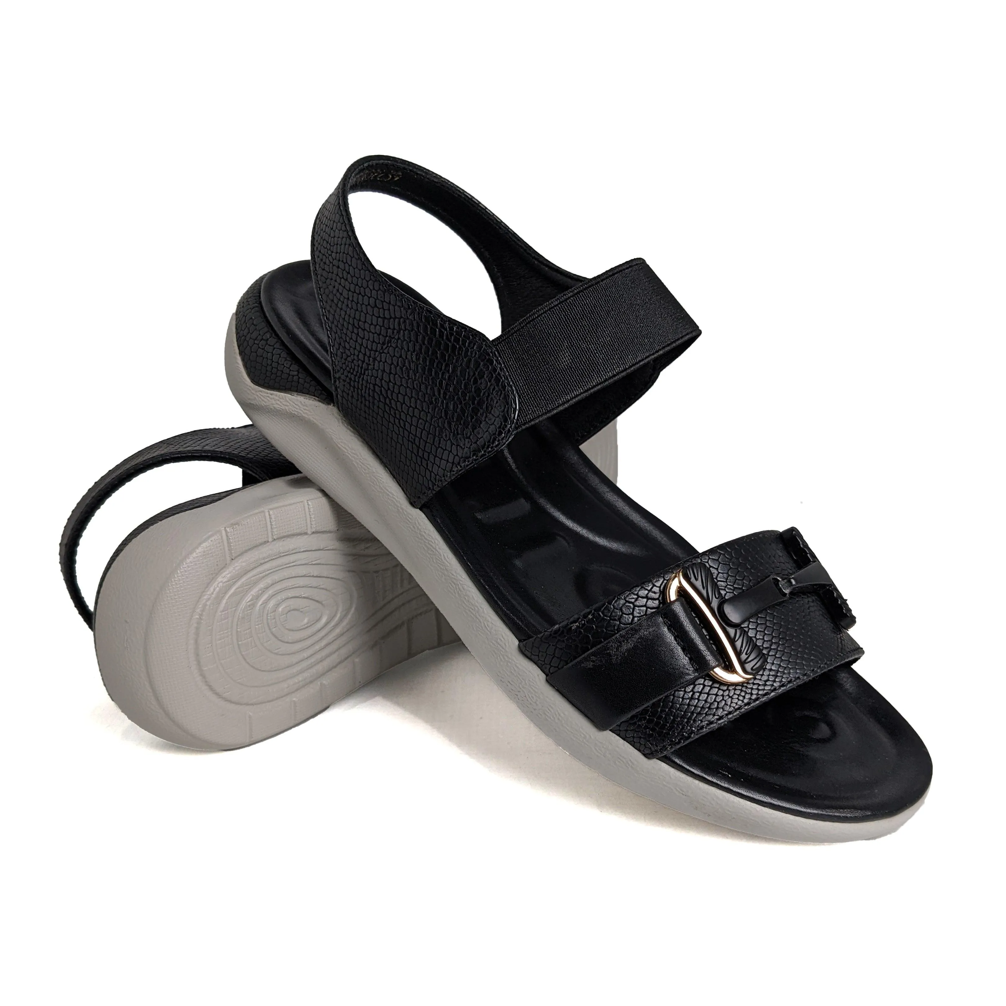Black Pu Sandal