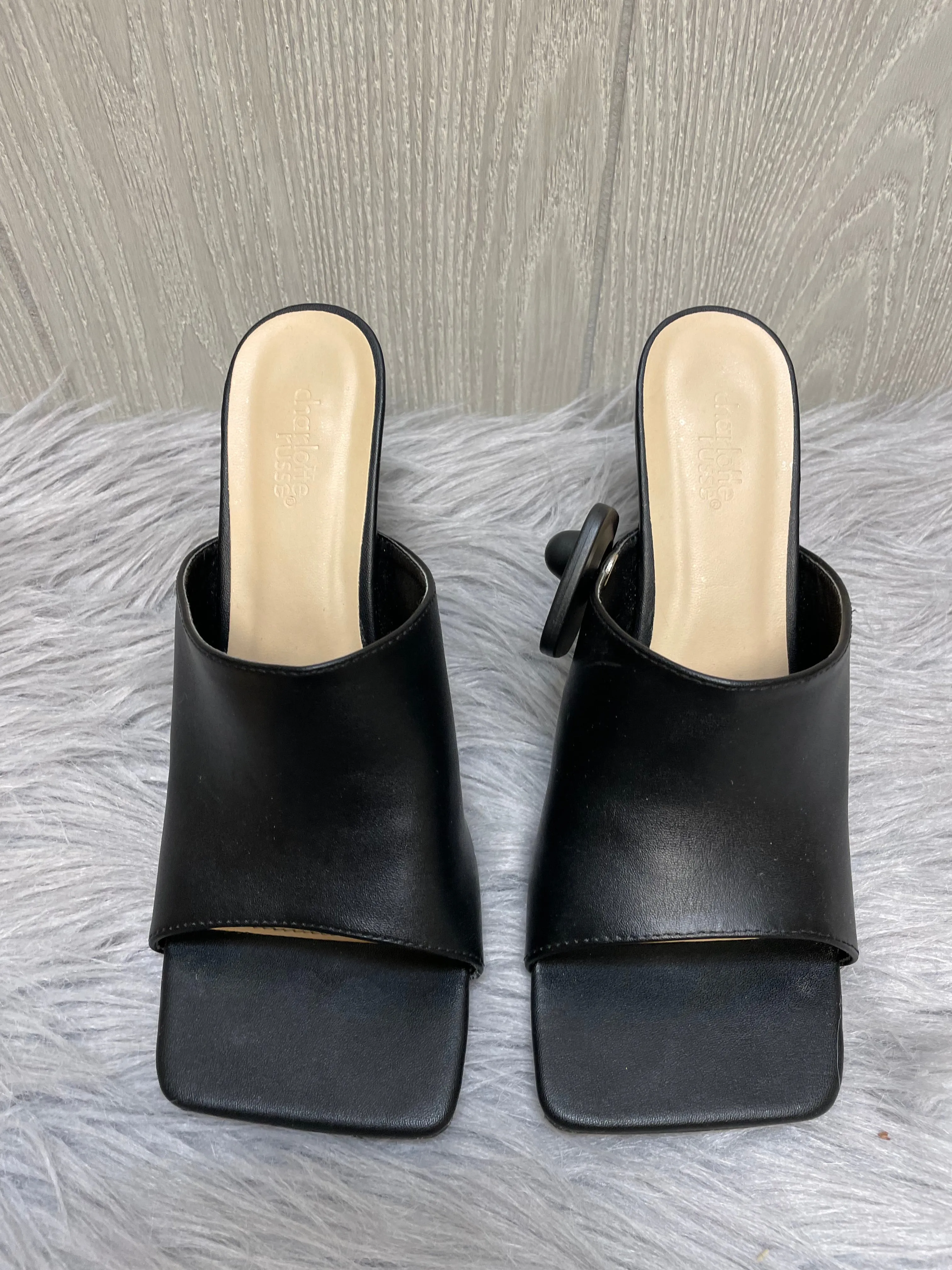 Black Sandals Heels Stiletto Charlotte Russe, Size 9