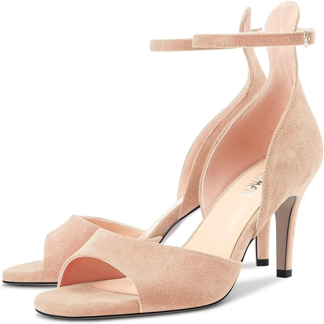 Castamere Women Stiletto High Heel Peep Open Toe Ankle Strap Sandals Wedding Party 2.6 Inches Heels