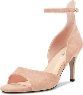 Castamere Women Stiletto High Heel Peep Open Toe Ankle Strap Sandals Wedding Party 2.6 Inches Heels