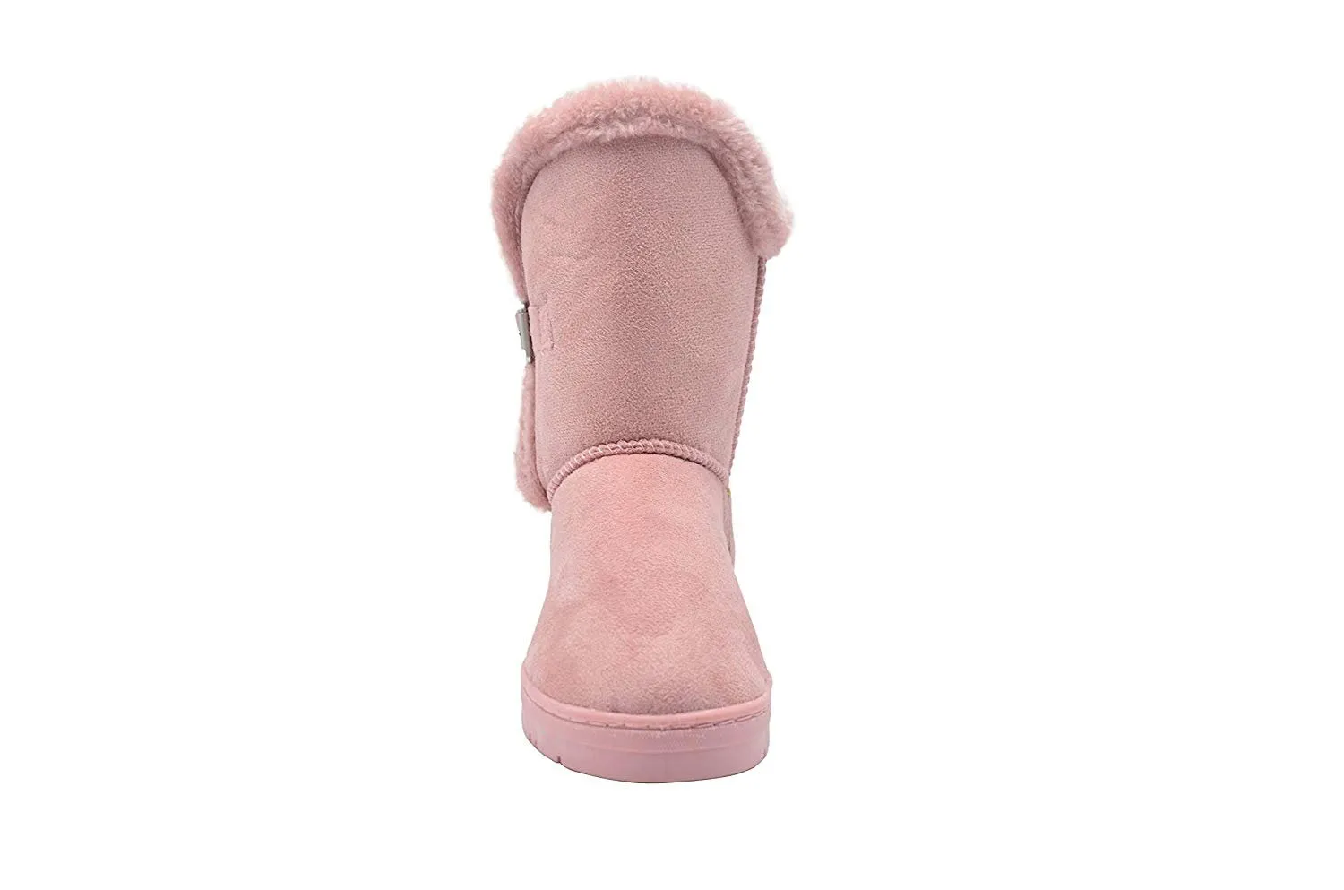 Chatz Women’s 8” Mid Calf Microsuede Winter Boots with Faux Fur Trim and Buckle