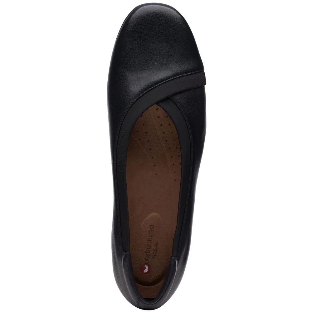 Clarks Un Darcey Ease Slip-On Black Leather (Women's)