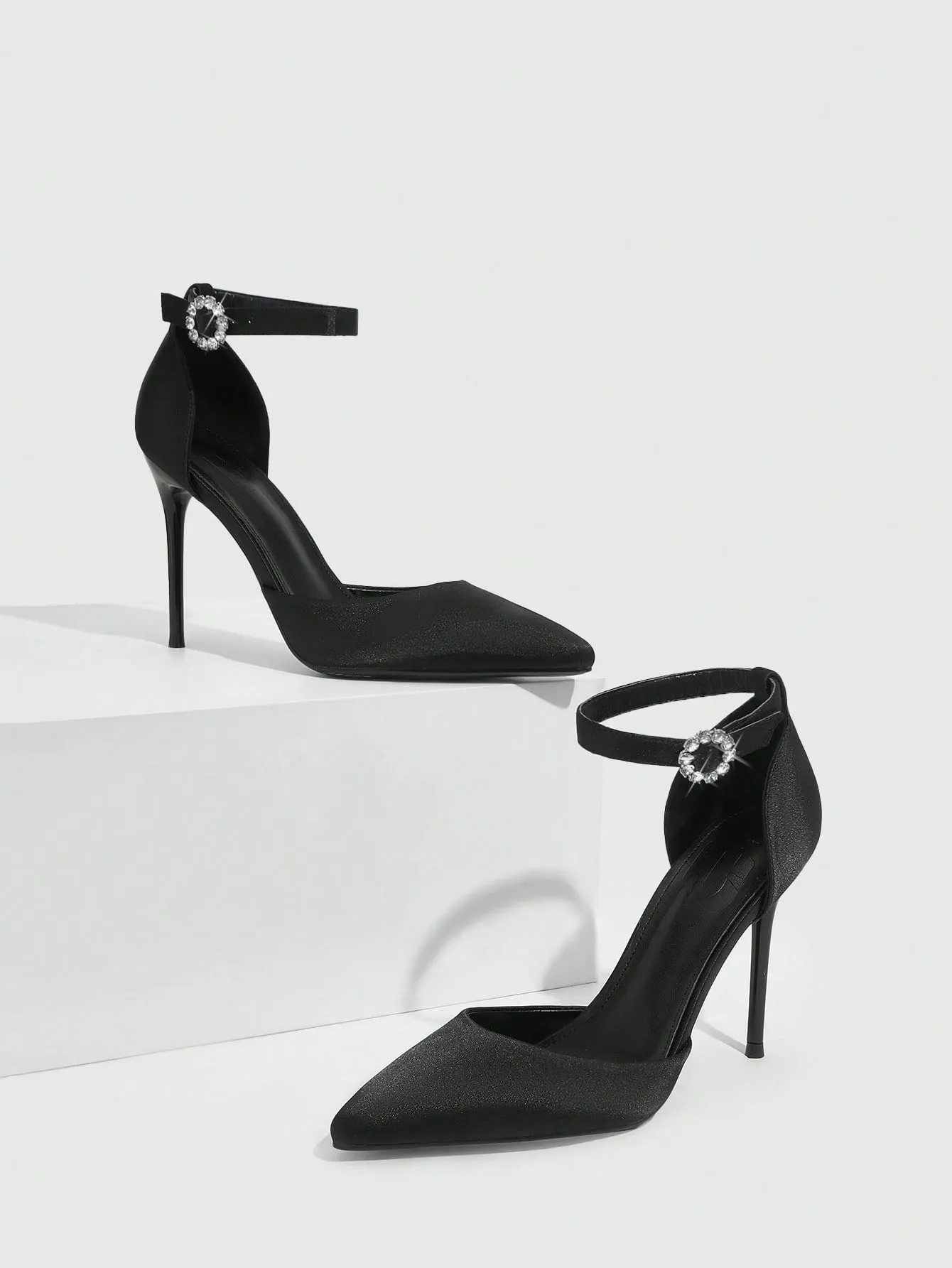 CUCCOO CHICEST Woman Shoes Fashionable Black Classic Style Comfortable Ankle Strap High Heels For Spring And Summer Vacation Shoes Summer Sale