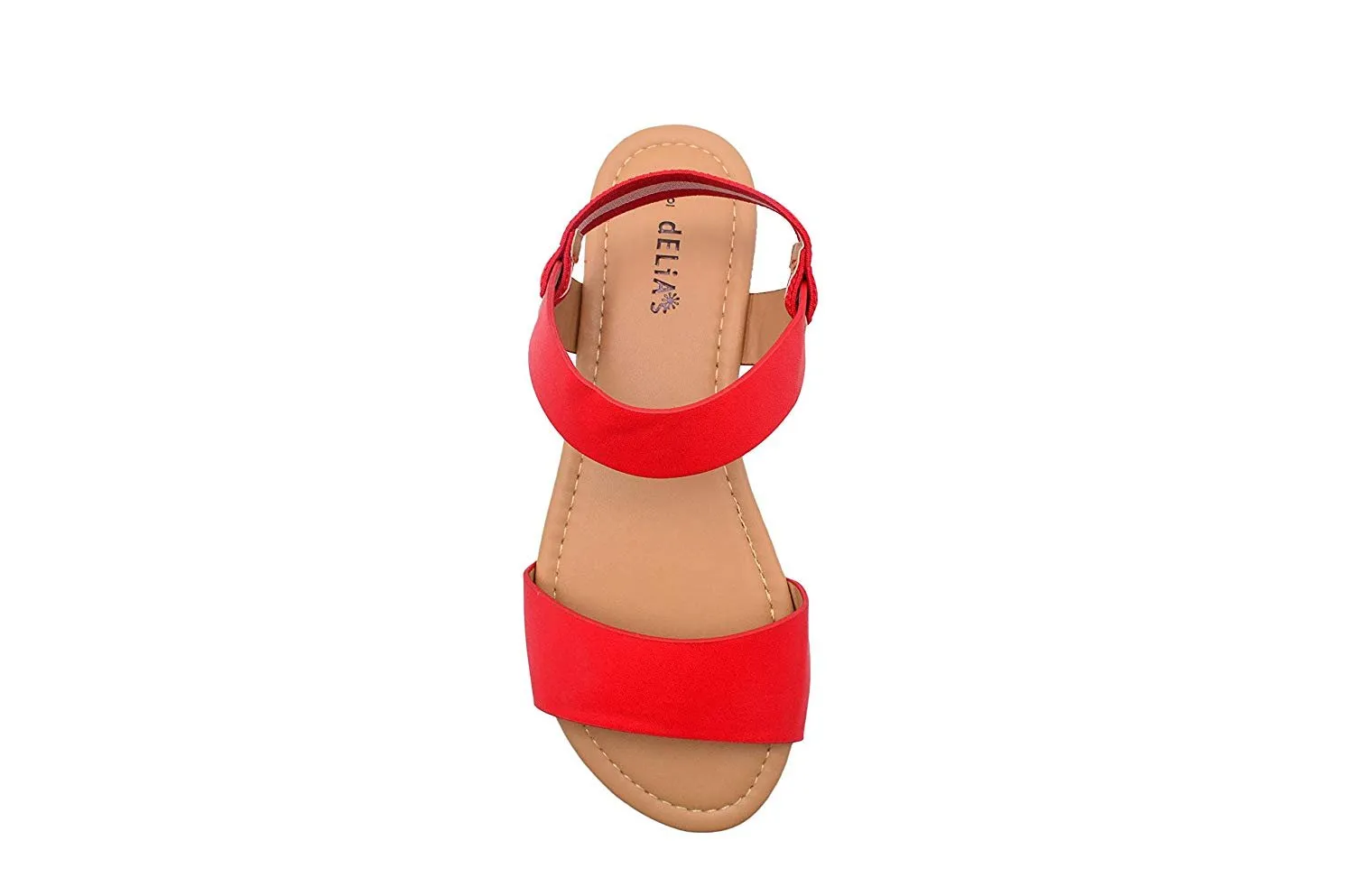 dELiAs Ladies Fashion Sandals Summer Flats with Striped Elastic Slipback Strap