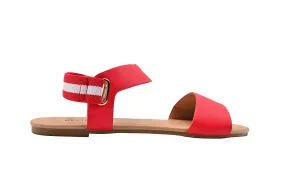 dELiAs Ladies Fashion Sandals Summer Flats with Striped Elastic Slipback Strap