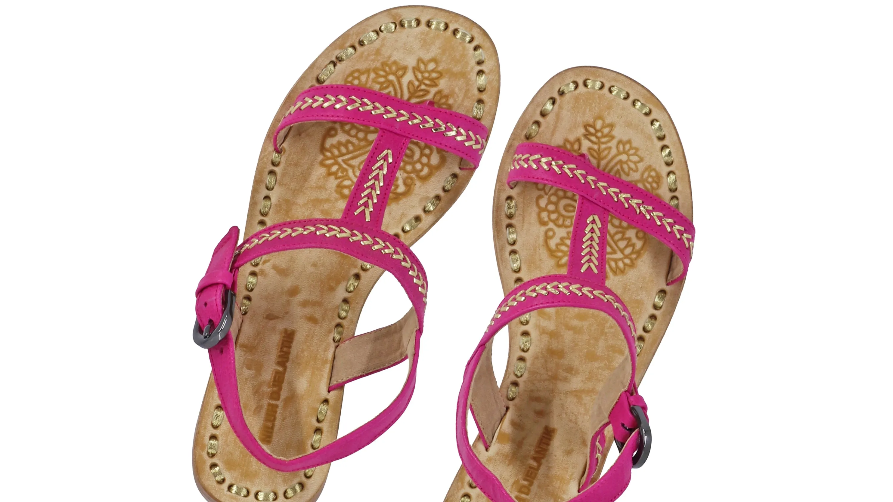 Diah 20mm Flat - Fuschia & Gold
