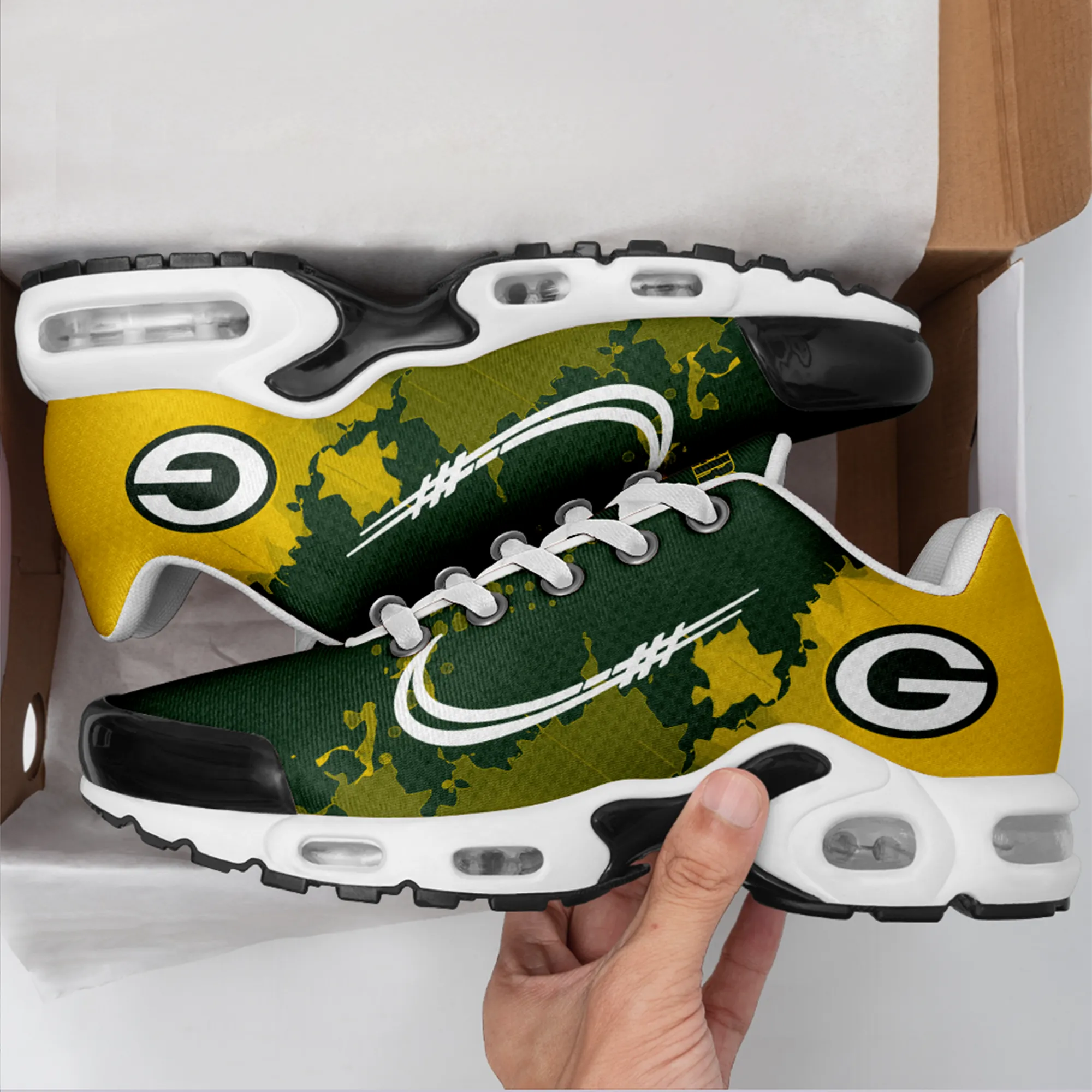 Green Bay Packers- Fashion Men/Women Sports Shoes Sports Wear Shoes NFL Game Comfortable and Breathable