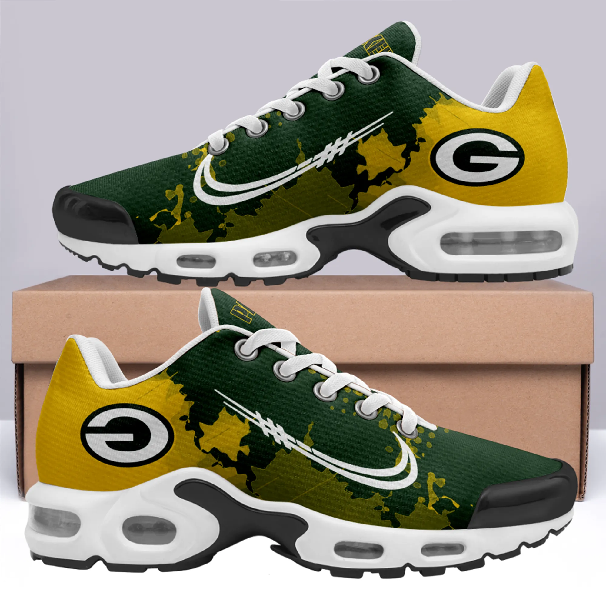 Green Bay Packers- Fashion Men/Women Sports Shoes Sports Wear Shoes NFL Game Comfortable and Breathable