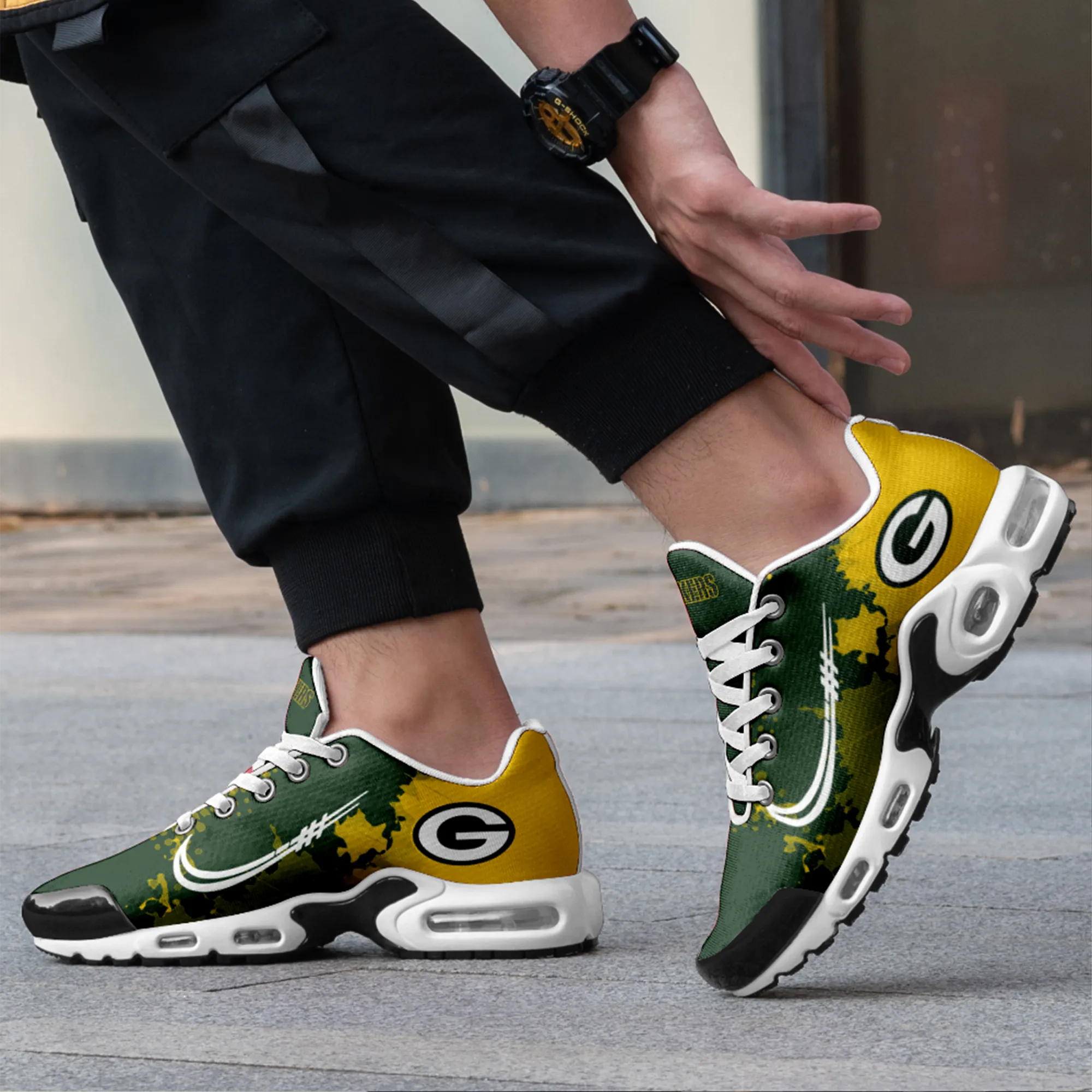 Green Bay Packers- Fashion Men/Women Sports Shoes Sports Wear Shoes NFL Game Comfortable and Breathable