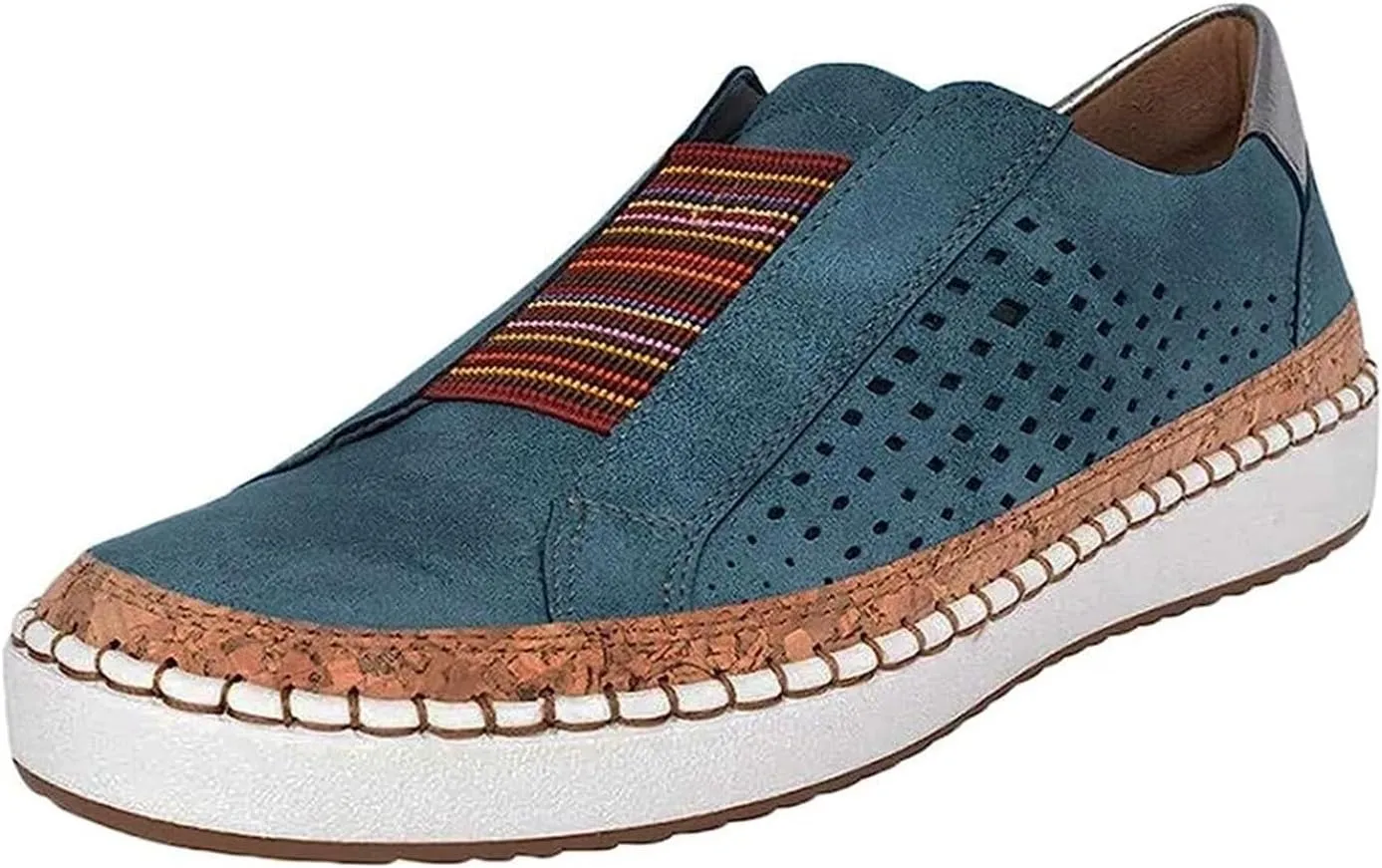 Ladmiple Womens Shoes Dressy Casual Comfortable Orthopedic Slip On Canvas Shoes Platform Walking Sneakers Flats Loafers