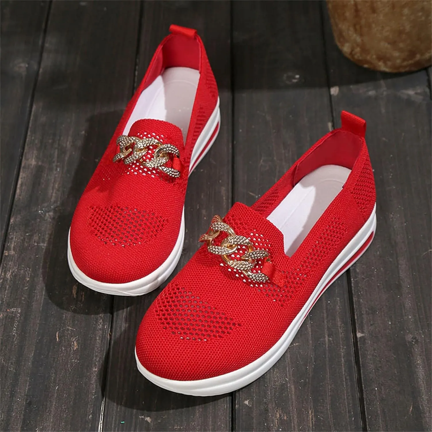 Loafers for Women Trendy Mesh Knit Walking Shoes Sock Sneakers Lightweight Comfy Breathable Casual Pull-on Daily Shoe
