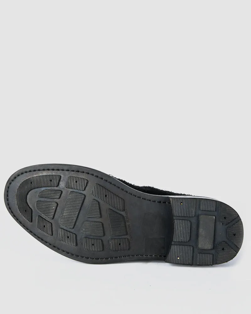 Magne long haired suede black
