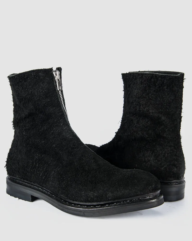 Magne long haired suede black