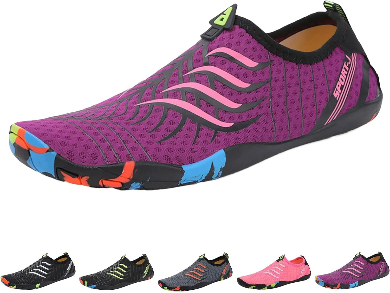 Mens Water Shoes Wide Feet Barefoot Aqua Socks Quick Dry Water Hiking Shoes for Pool Hiking Training Outdoor Water Sports