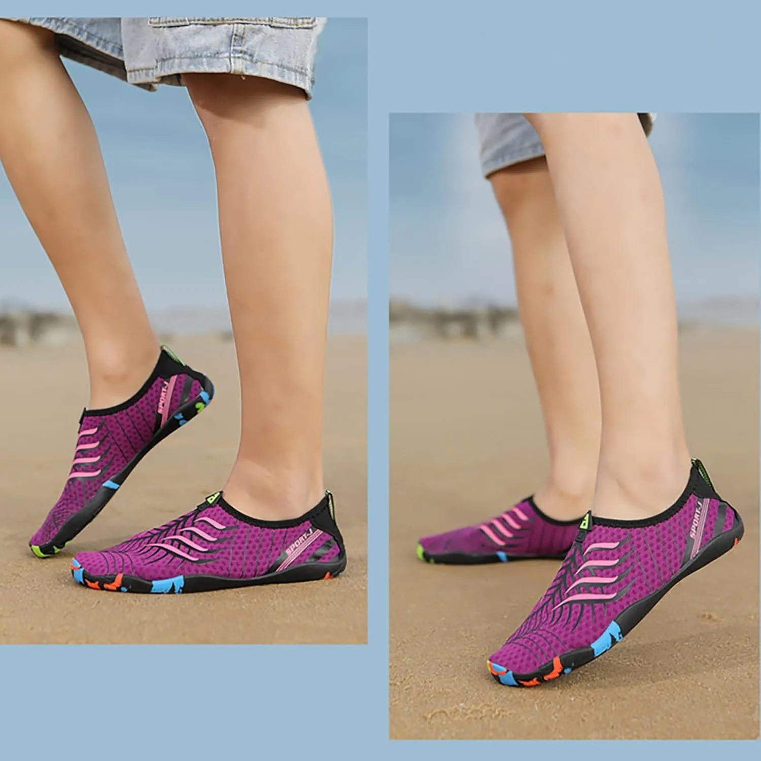 Mens Water Shoes Wide Feet Barefoot Aqua Socks Quick Dry Water Hiking Shoes for Pool Hiking Training Outdoor Water Sports