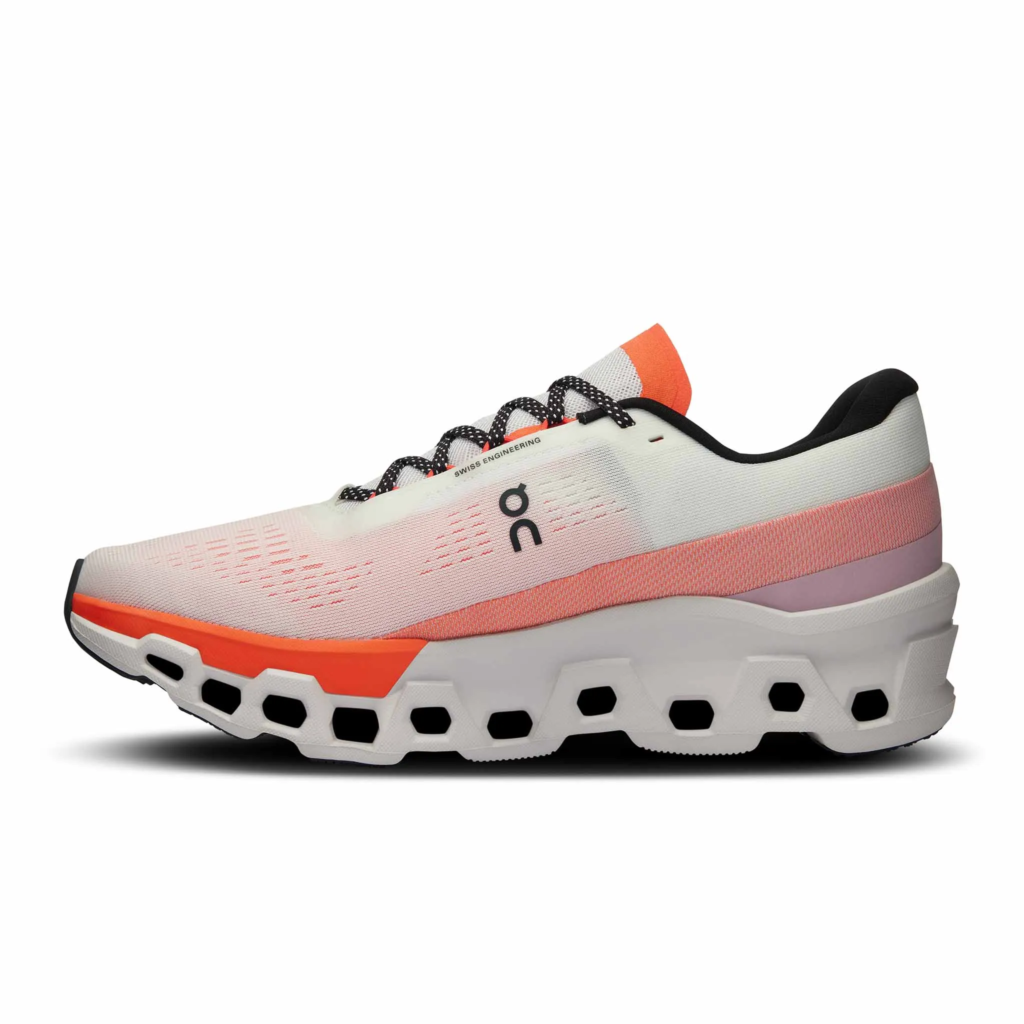 On Womens Cloudmonster 2 Running Shoes - Sleek White/Flame Design for Ultimate Comfort and Performance