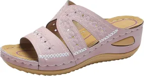 Orthopedic Sandals for Women Dressy Summer Comfortable Walking Sandals with Arch Support Platform Sandals Wedge Slides Shoes