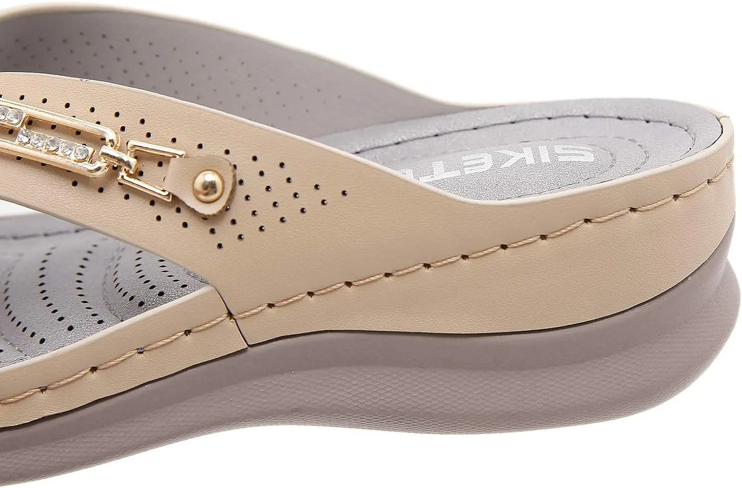 Platform Womens Sandals, Women's Wedges Flip-Flops Beach Sandals Clip Toe Casual Sandals Arch Support Massage Sandals