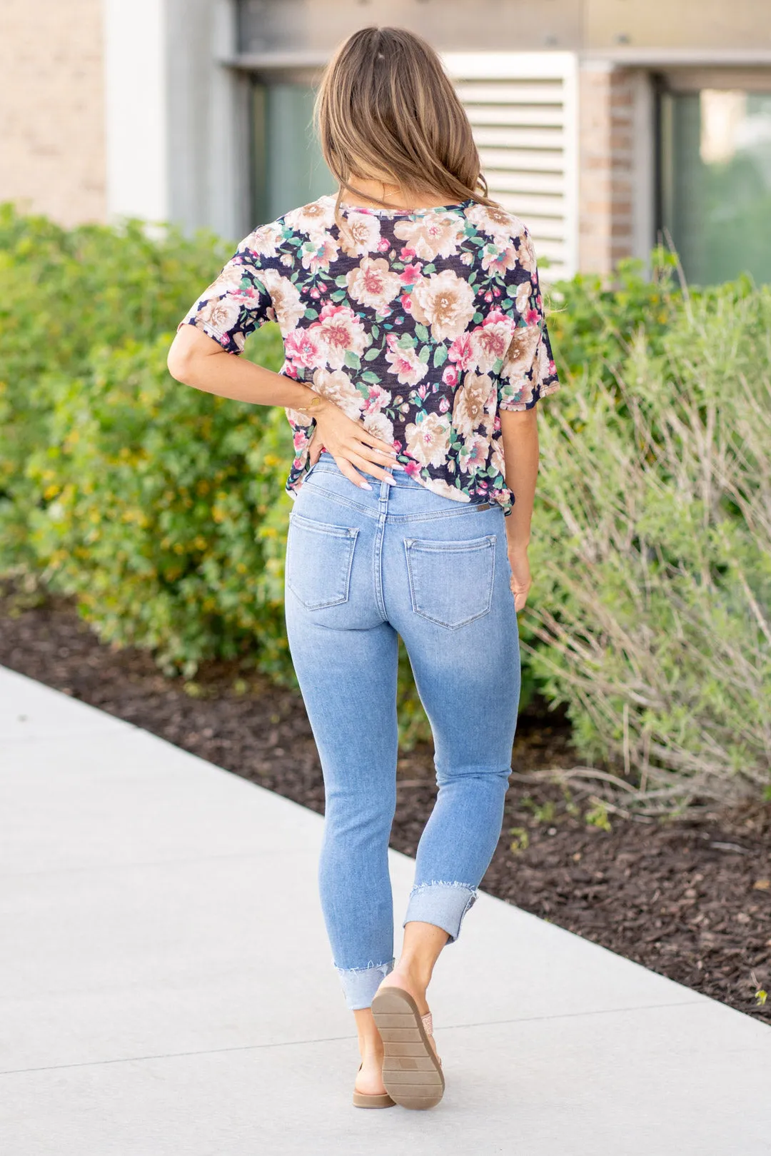 Rhonda Distressed High Rise Button Fly Skinny