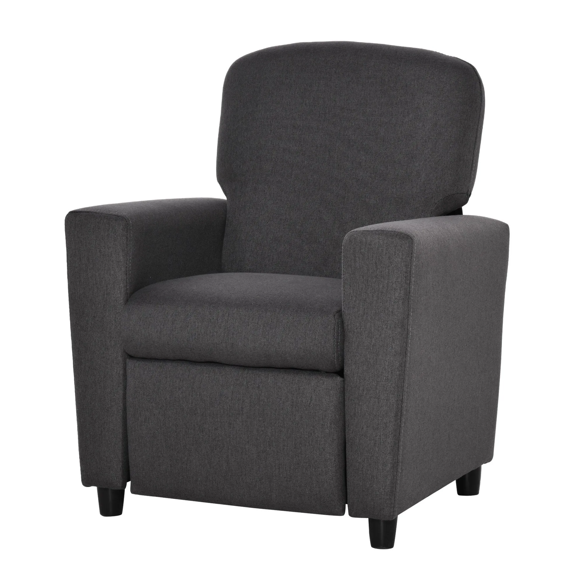 Single Seater Kids Sofa Chair with Footrest Recliner Upholstered Armchair for Children Playroom Bedroom Living room, Grey Linen