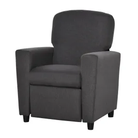 Single Seater Kids Sofa Chair with Footrest Recliner Upholstered Armchair for Children Playroom Bedroom Living room, Grey Linen