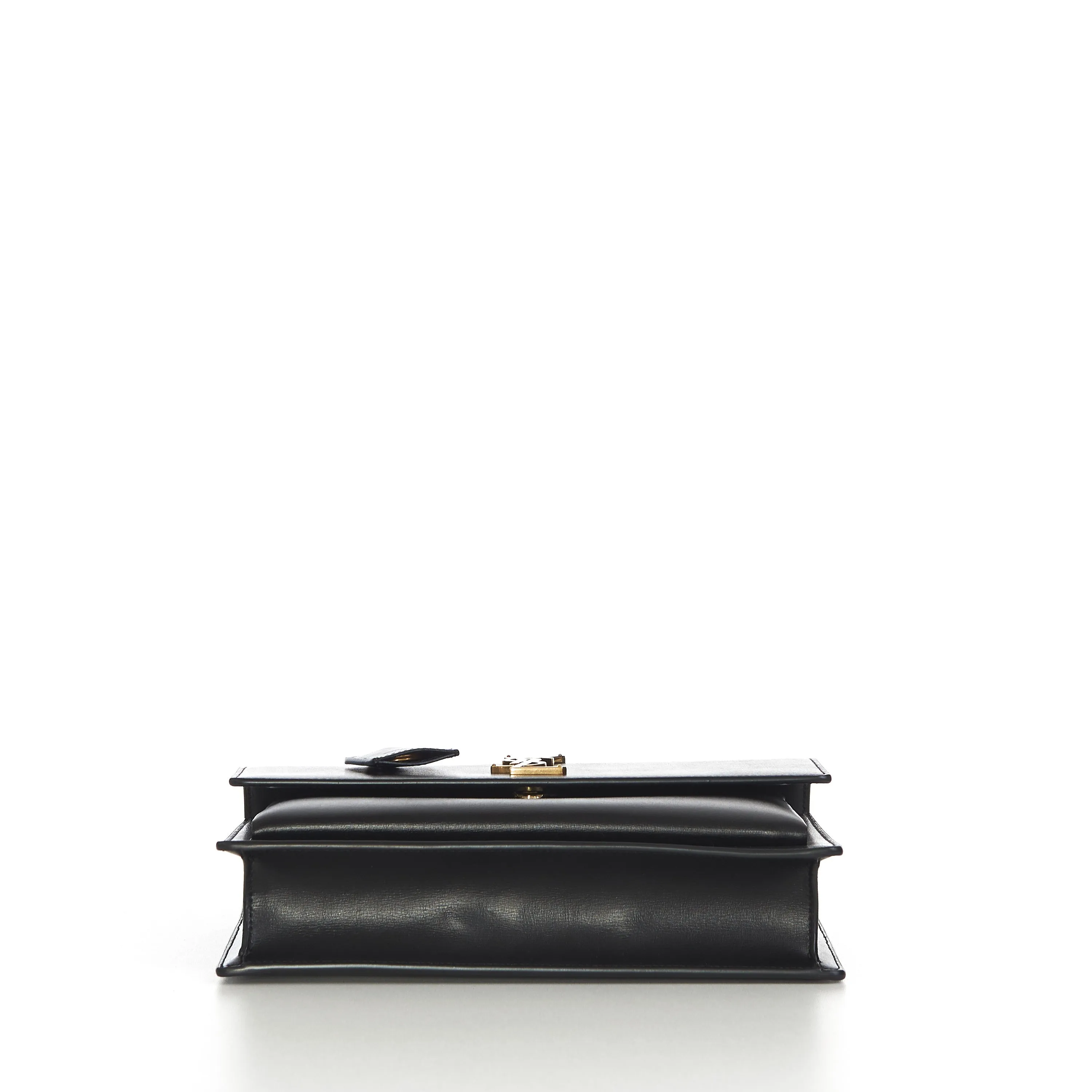 Sunset Medium Top Handle Bag In Black Smooth Leather