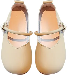 Toddler Wedding Shoes Flower Girl Mary Jane Shoes Square Toe Ballet Flat for Girls Slip On Flat for Baby Girl Shoes