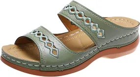 Walking Sandals for Women Open Toe Slip On Wedge Slides Arch Support Orthopedic Sandal Memory Foam Platform Shoes