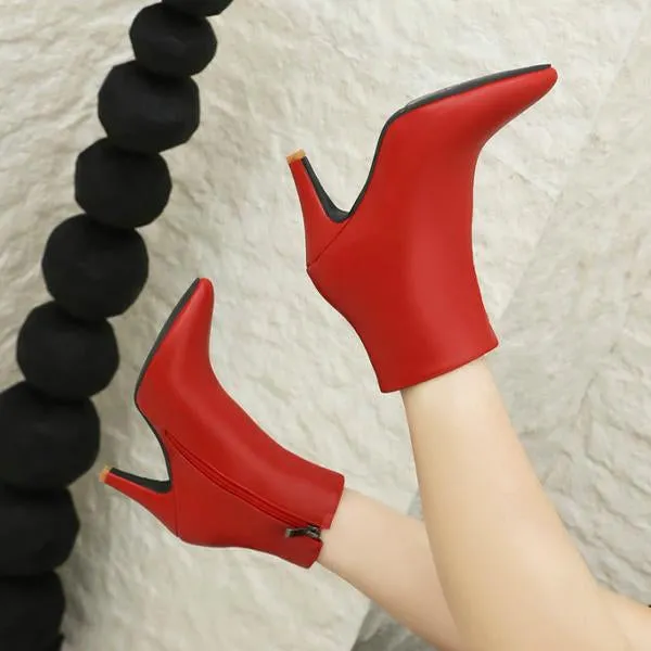 Women's Casual Simple Stiletto Pointed Toe Boots 97665002S
