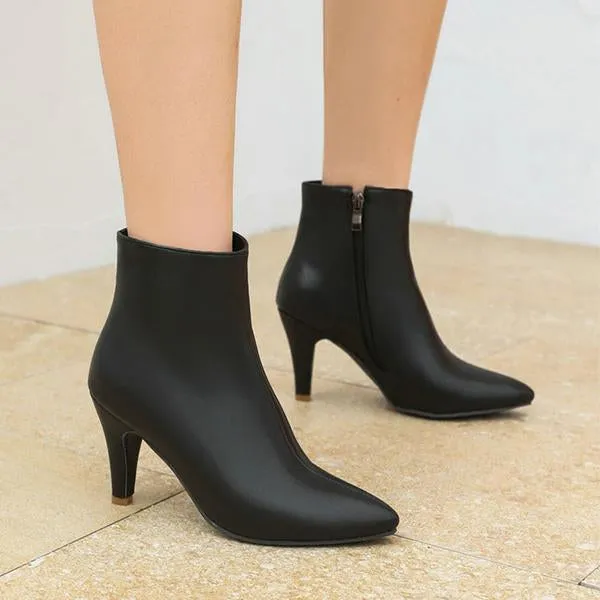 Women's Casual Simple Stiletto Pointed Toe Boots 97665002S