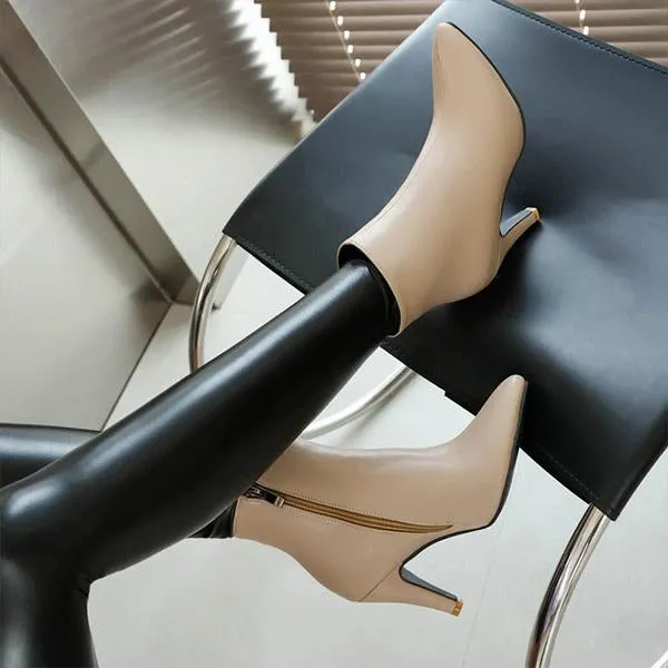 Women's Casual Simple Stiletto Pointed Toe Boots 97665002S
