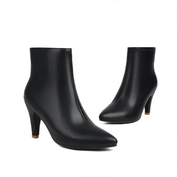 Women's Casual Simple Stiletto Pointed Toe Boots 97665002S