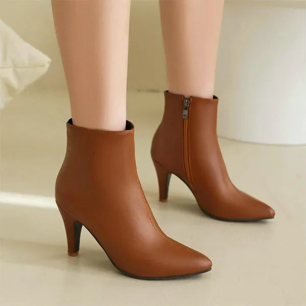 Women's Casual Simple Stiletto Pointed Toe Boots 97665002S