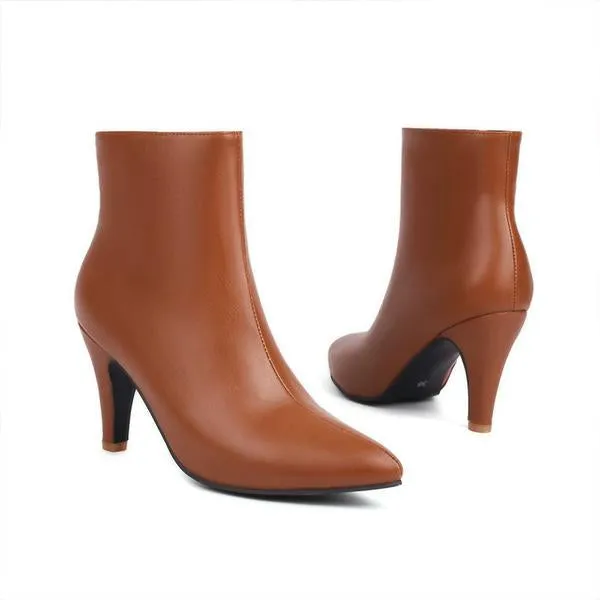 Women's Casual Simple Stiletto Pointed Toe Boots 97665002S