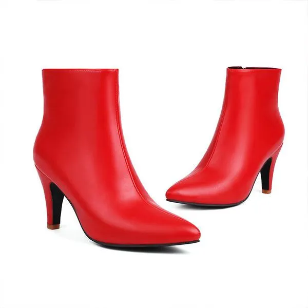 Women's Casual Simple Stiletto Pointed Toe Boots 97665002S