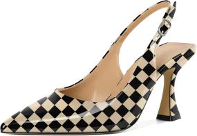 Women's High Heel Pumps Stiletto Heels for Women Slingback Heels Pointed Toe Heels Elegant 3.4 Inch Stiletto Pumps