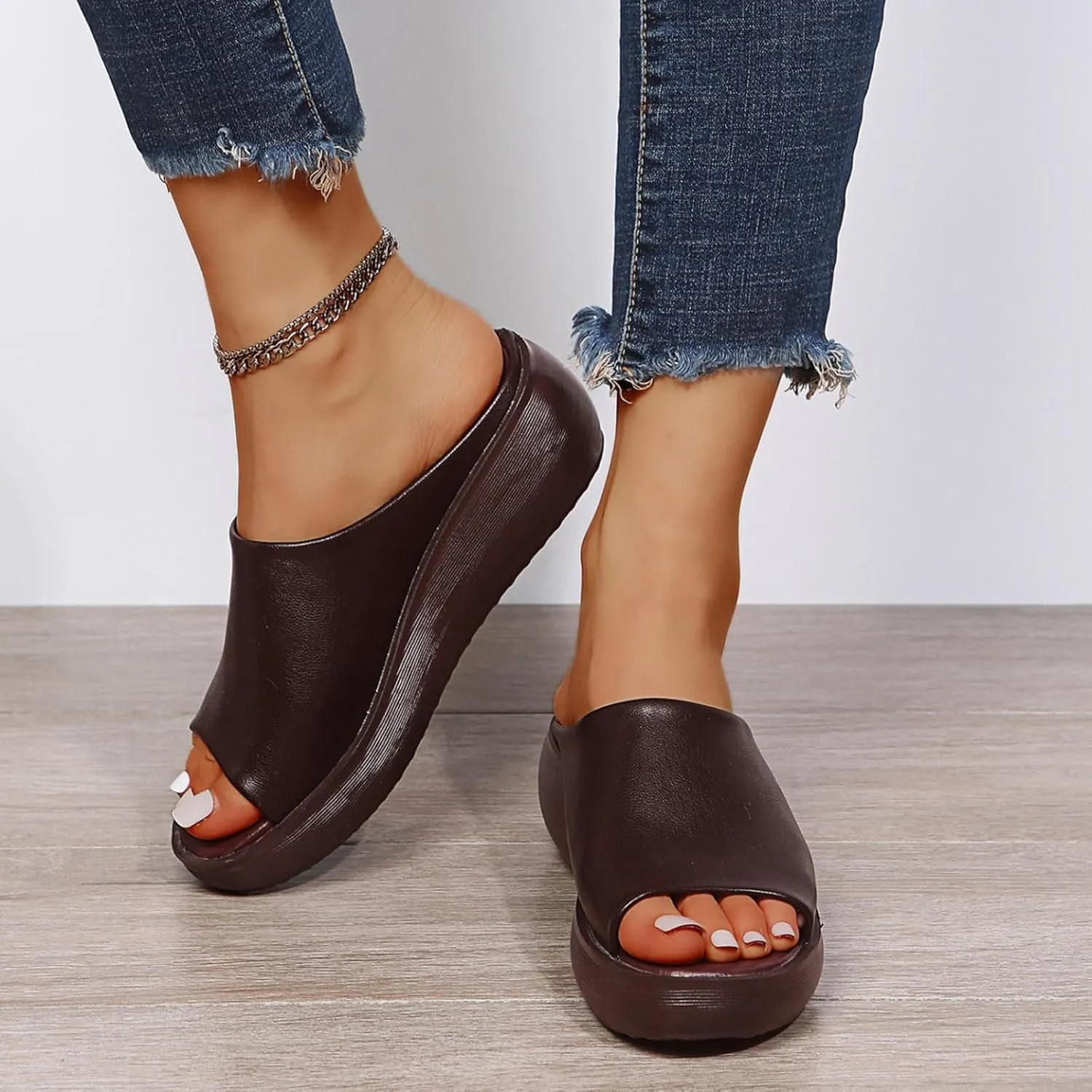 Women's Orthopedic Sandals 2025 Summer Comfortable High Heel Sandal Dressy Platform Arch Support Slippers