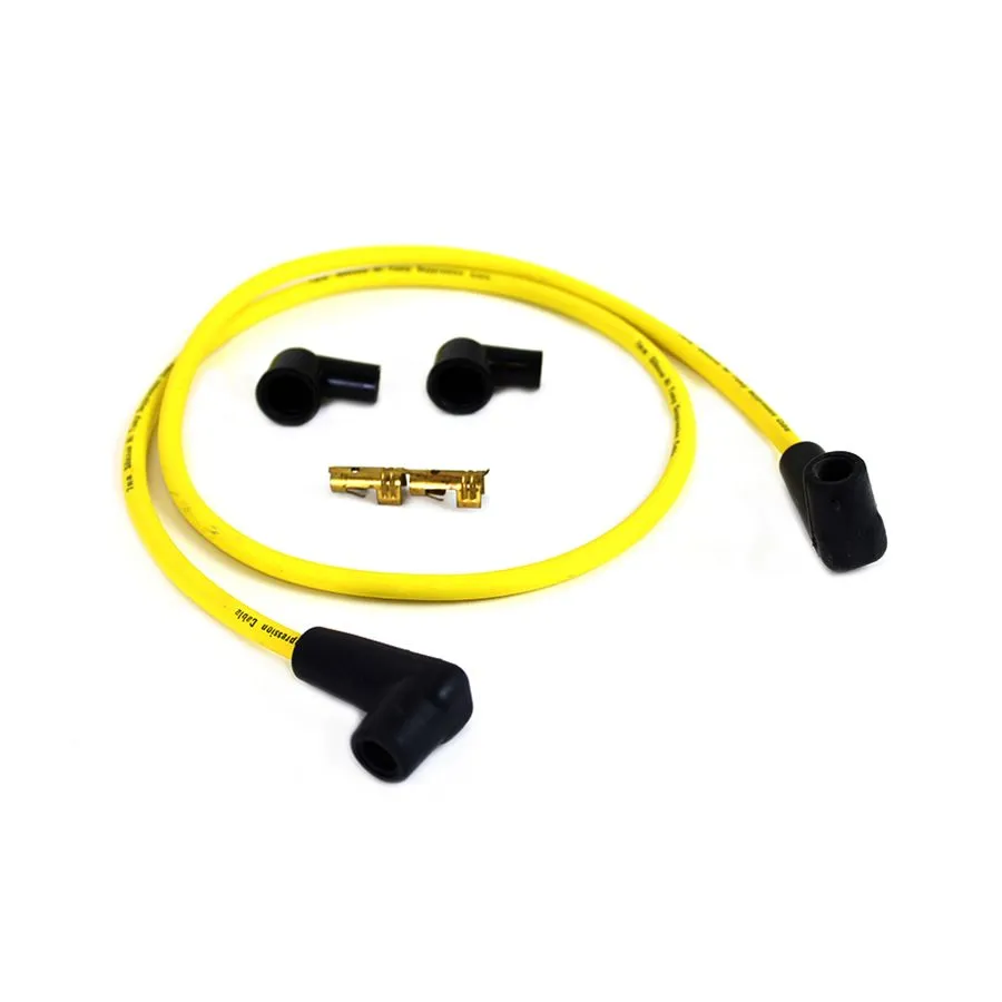 Yellow Suppression Core 7mm Universal Spark Plug Wire Kit - Black Ends